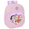 Mochila rosa y lila 3D LED de Kpop Demon Hunters con diseño chibi