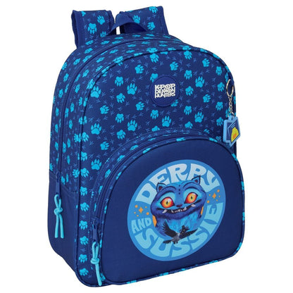 Mochila azul Derpy de KPop Demon Hunters con bolsillo frontal
