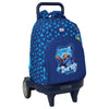 Trolley mochila azul Derpy de KPop Demon Hunters con carro SAFTA