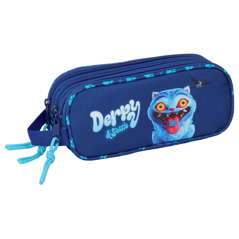 Portatodo triple azul SAFTA Derpy con tres cremalleras