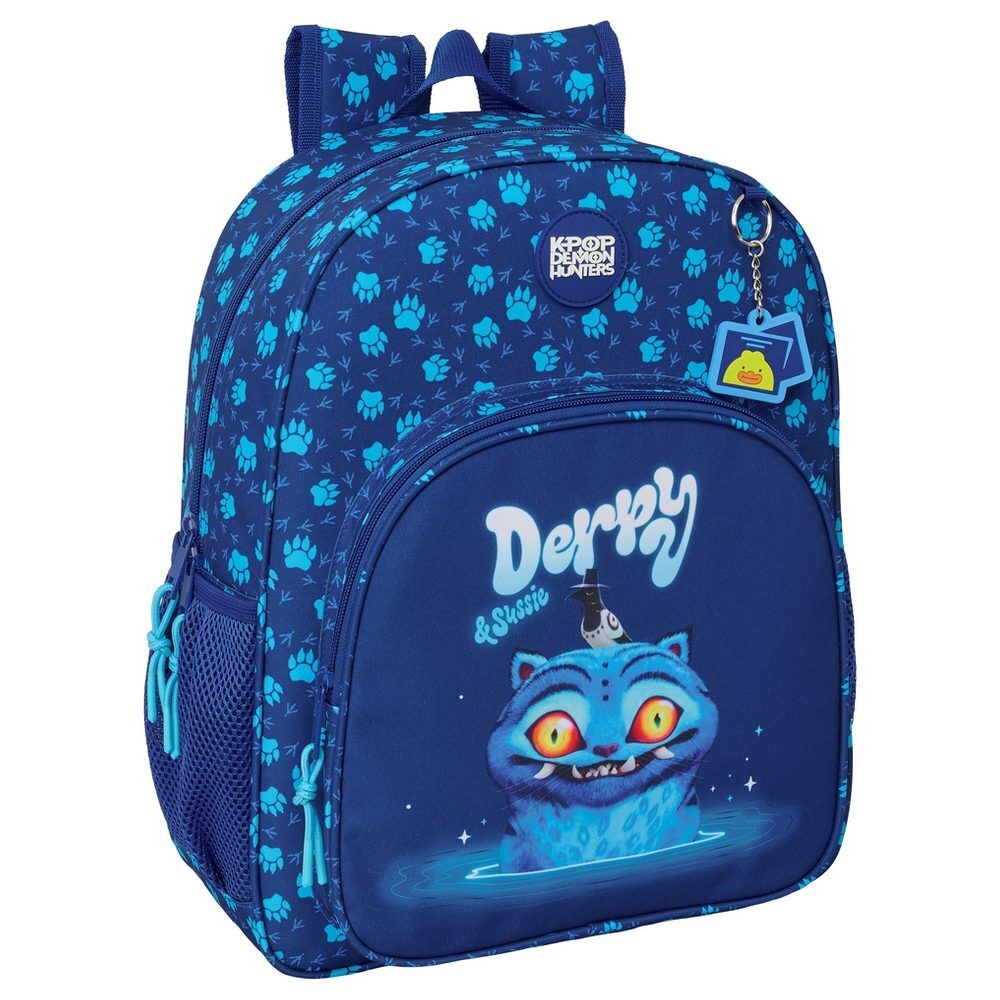 Mochila azul Derpy de Kpop Demon Hunters con bolsillos laterales