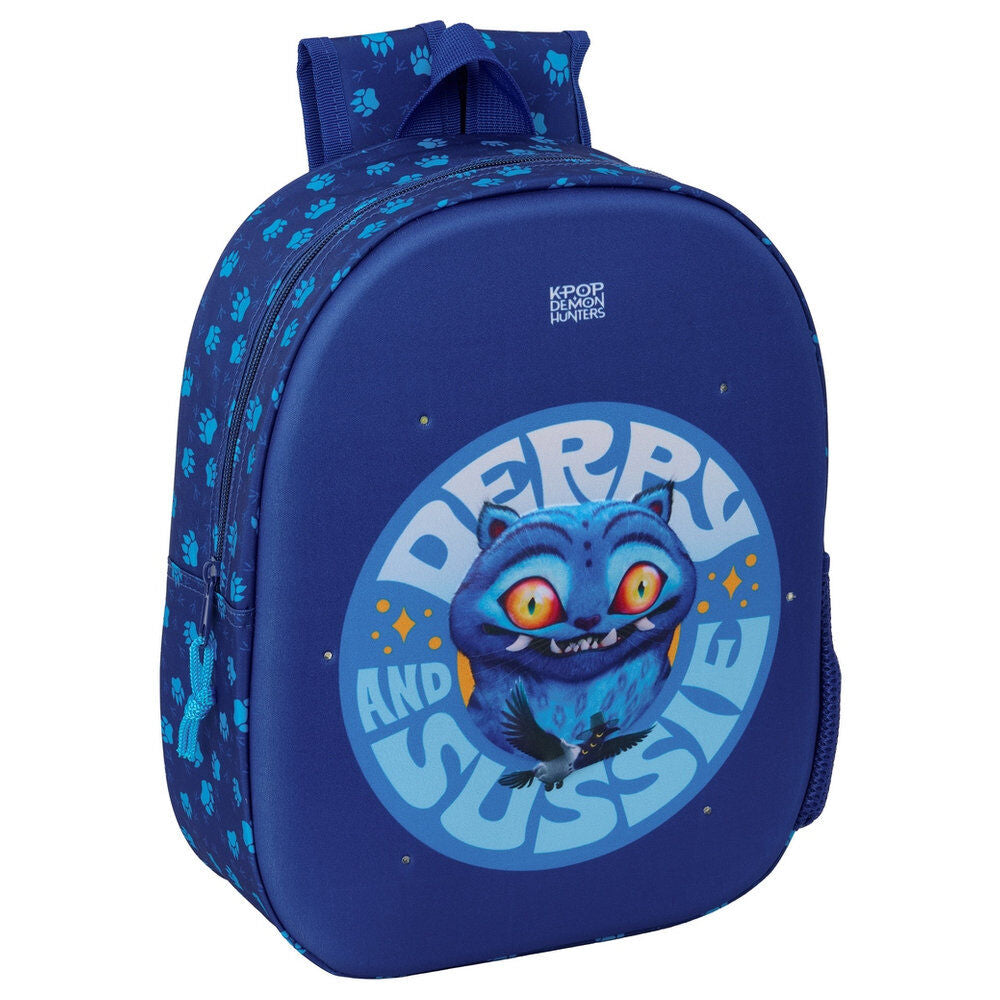 Mochila azul 3D LED de Derpy de Kpop Demon Hunters