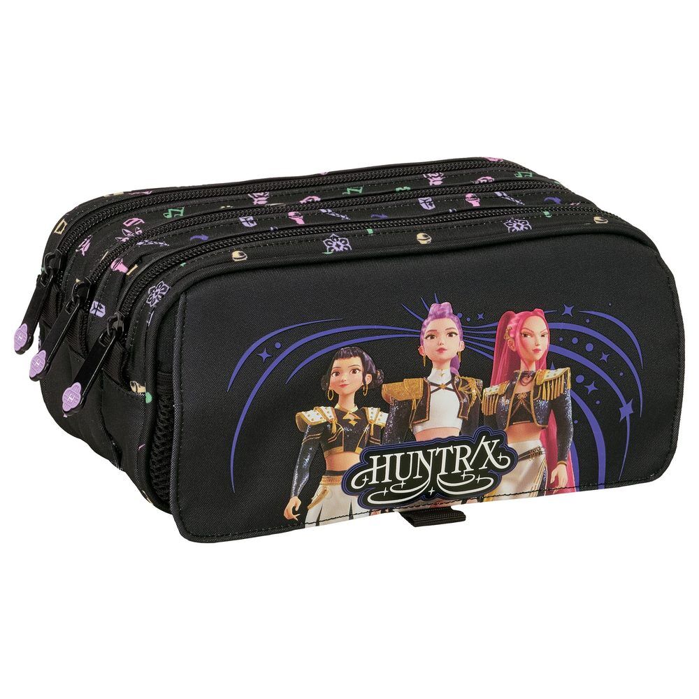 Portatodo triple negro SAFTA de Kpop Demon Hunters con tres compartimentos