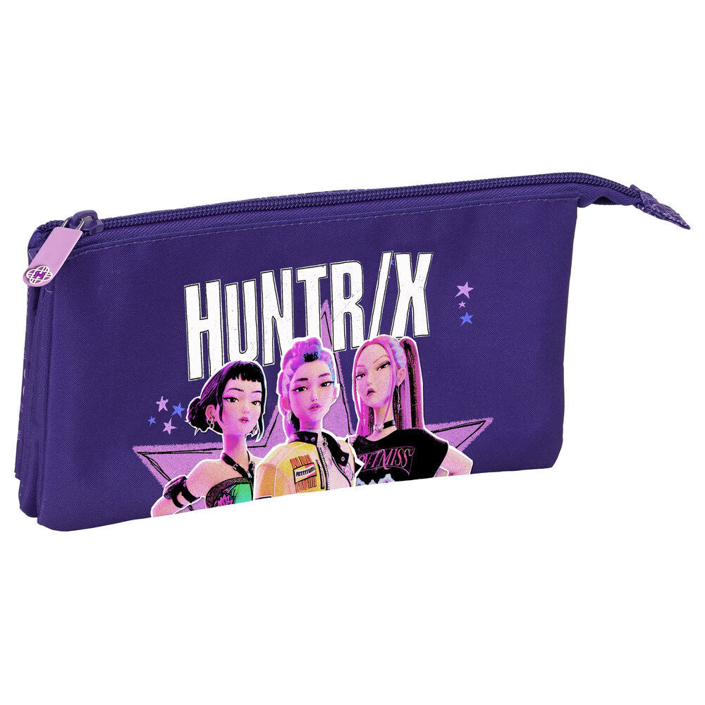Portatodo triple morado SAFTA HUNTRIX de KPop Demon Hunters