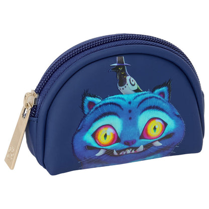 Monedero azul SAFTA Kpop Demon Hunters con ilustración de gato y cremallera