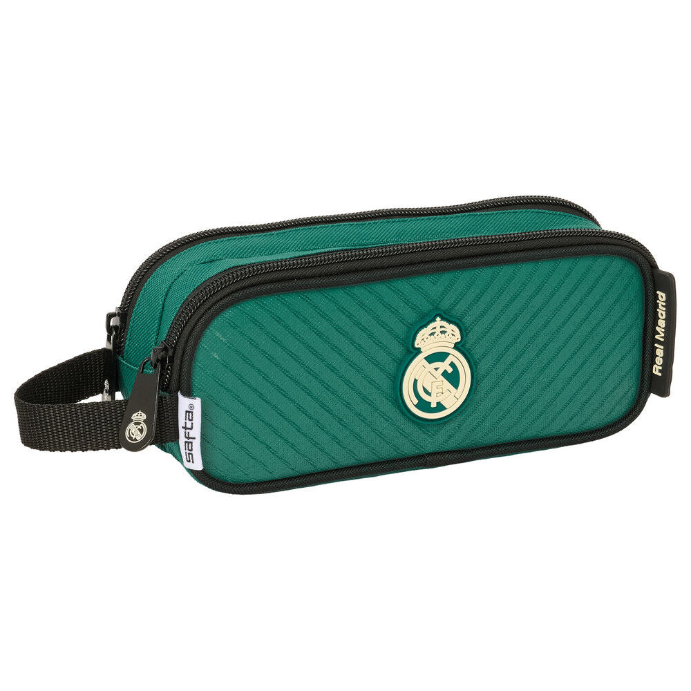 Portatodo doble SAFTA Real Madrid verde con dos compartimentos