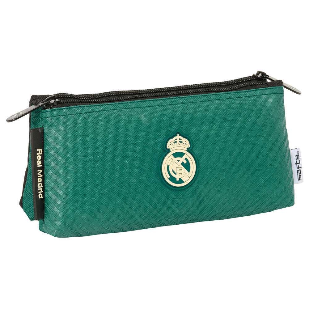 Neceser verde Real Madrid SAFTA con dos compartimentos