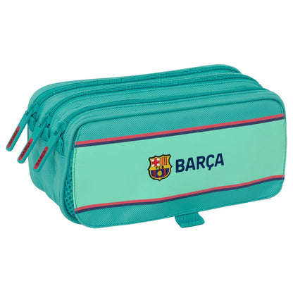 Portatodo triple turquesa F.C. Barcelona SAFTA con tres compartimentos