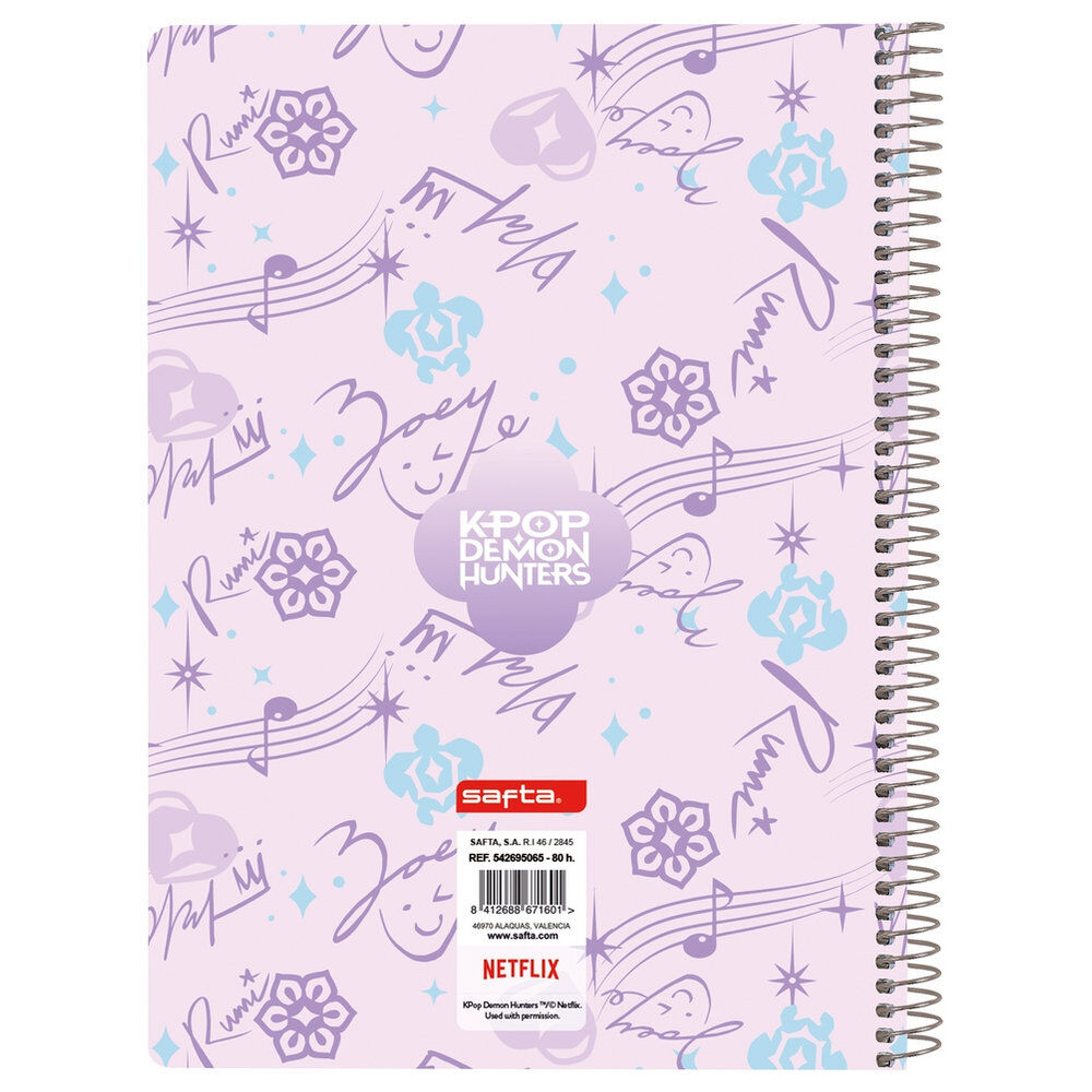 Cuaderno A5 SAFTA Kpop Demon Hunters Chibi en color lavanda - 2