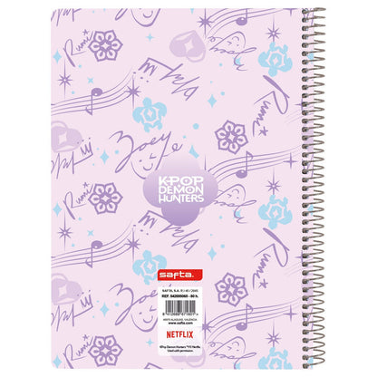 Cuaderno A5 SAFTA Kpop Demon Hunters Chibi en color lavanda - 2
