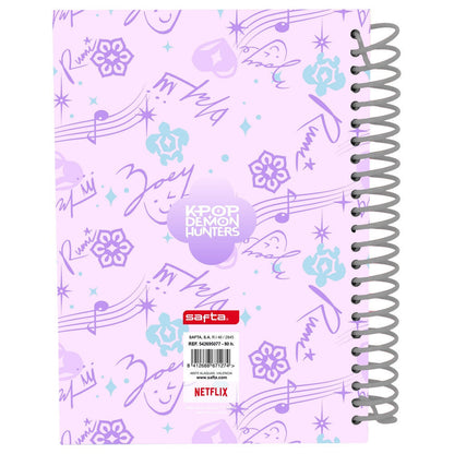 Cuaderno A5 SAFTA Kpop Demon Hunters con diseño chibi lila - 2