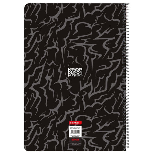 Cuaderno folio SAFTA Saja Boys de KPop Demon Hunters con portada negra - 2