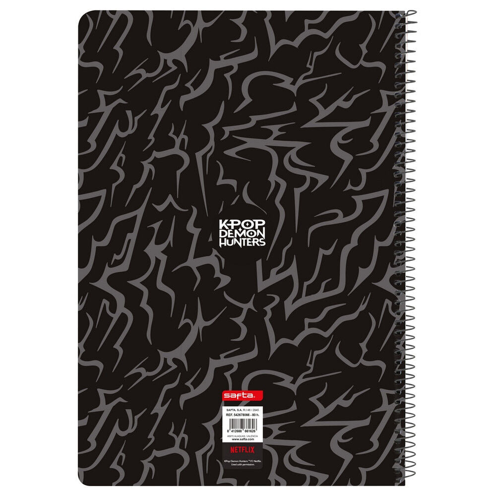 Cuaderno folio SAFTA Saja Boys de KPop Demon Hunters con portada negra - 2
