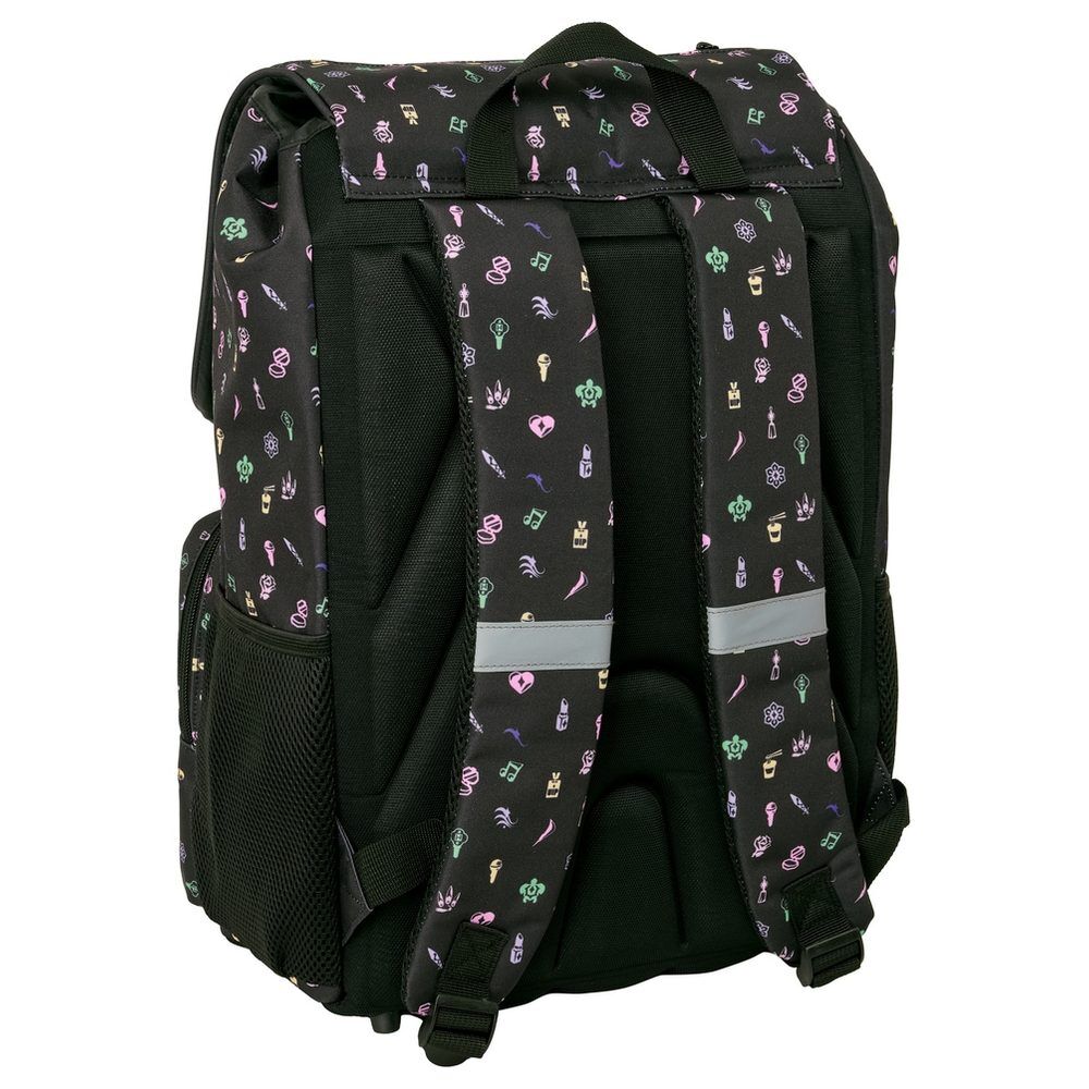 Mochila Sound SAFTA de Kpop Demon Hunters con diseño negro y estampado multicolor - 2