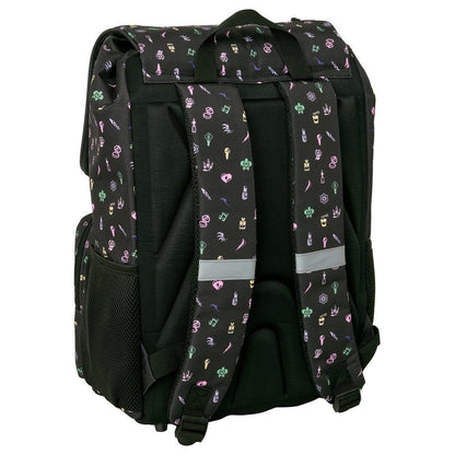 Mochila Sound SAFTA de Kpop Demon Hunters con diseño negro y estampado multicolor - 2