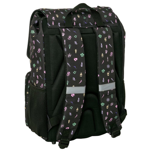 Mochila Sound SAFTA de Kpop Demon Hunters con diseño negro y estampado multicolor - 2