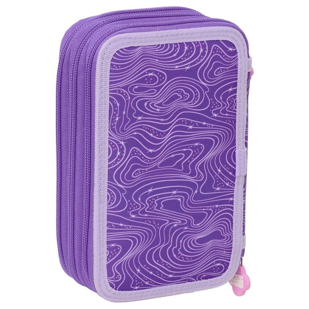 Plumier triple morado SAFTA de Kpop Demon Hunters con diseño HUNTRIX - 2
