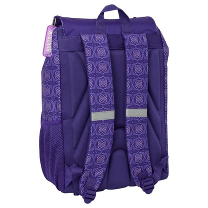Mochila morada Huntrix de Kpop Demon Hunters con bolsillos y estampado frontal - 2