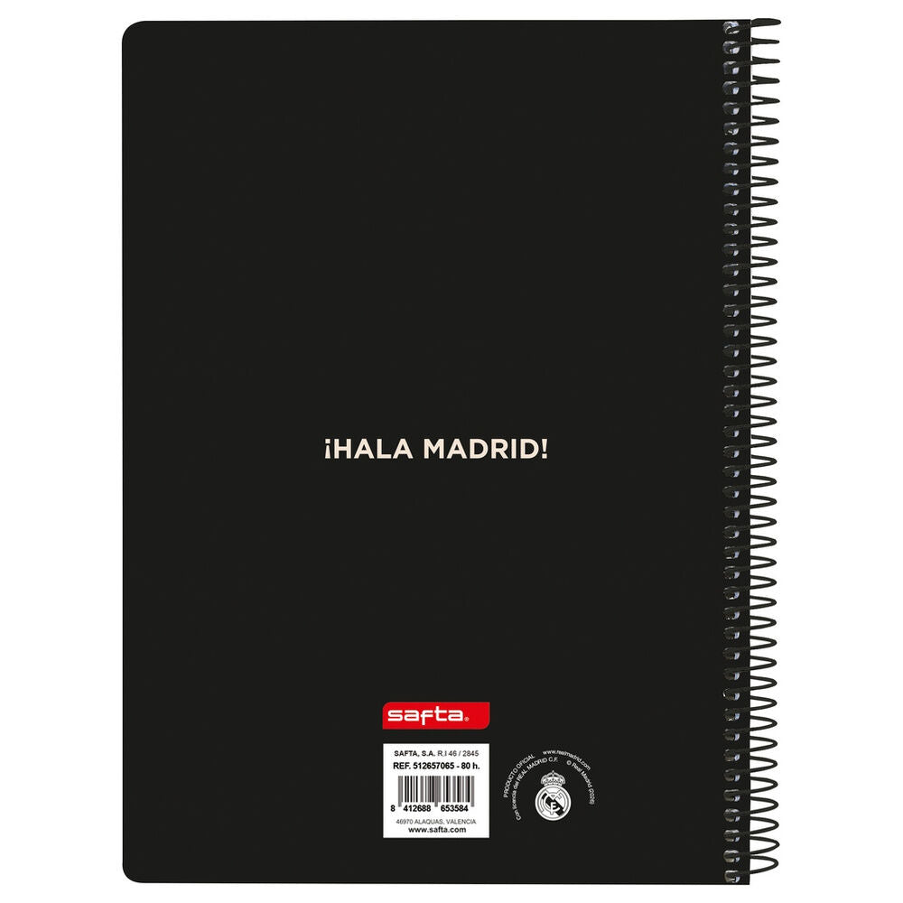 Cuaderno A5 Real Madrid SAFTA con espiral y portada verde azulado - 2