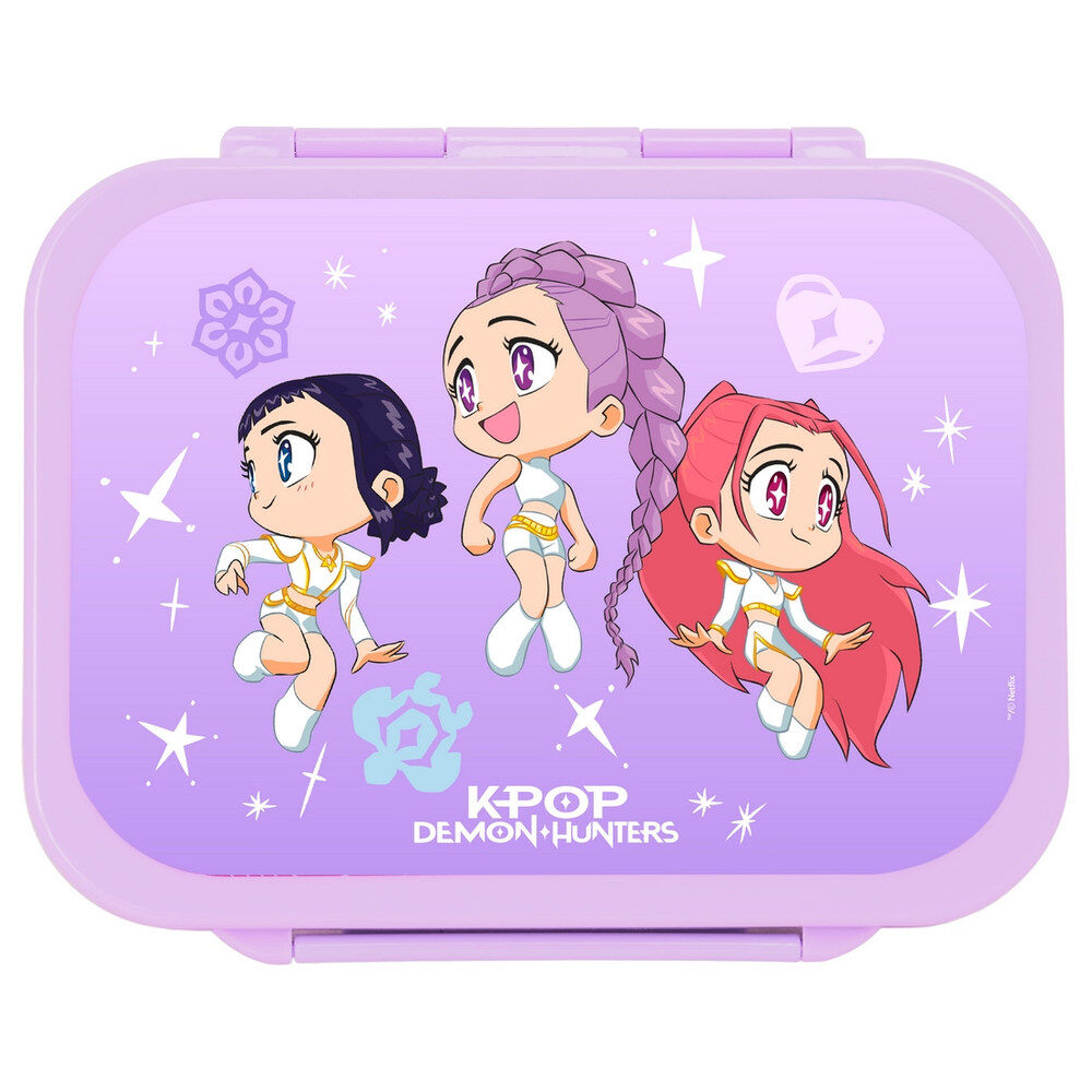 Sandwichera morada SAFTA Chibi KPop Demon Hunters con tres personajes - 3