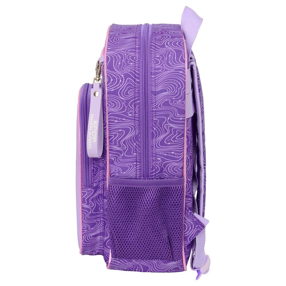 Mochila morada Huntrix de Kpop Demon Hunters con bolsillo frontal - 3