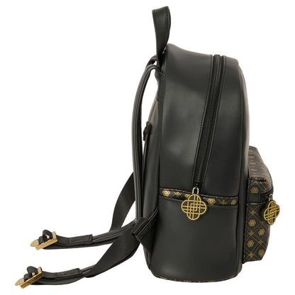 Mochila negra SAFTA de Kpop Demon Hunters con detalles dorados - 3