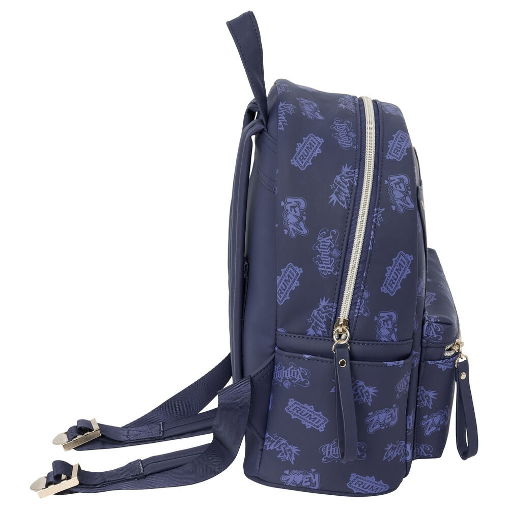 Mochila SAFTA Kpop Demon Hunters azul marino con personajes - 3