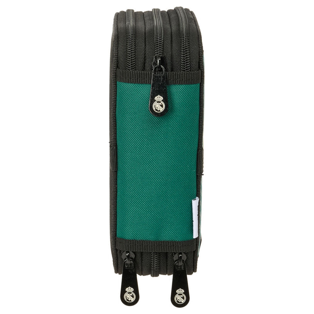 Plumier triple Real Madrid SAFTA verde con tres compartimentos - 3