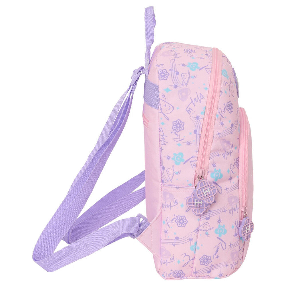 Mochila rosa Chibi Kpop Demon Hunters de SAFTA con tres personajes - 3