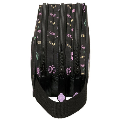 Portatodo triple negro Kpop Demon Hunters SAFTA con tres cremalleras - 3
