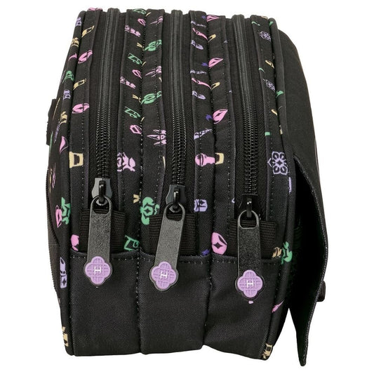 Portatodo triple negro SAFTA de Kpop Demon Hunters con tres compartimentos - 3