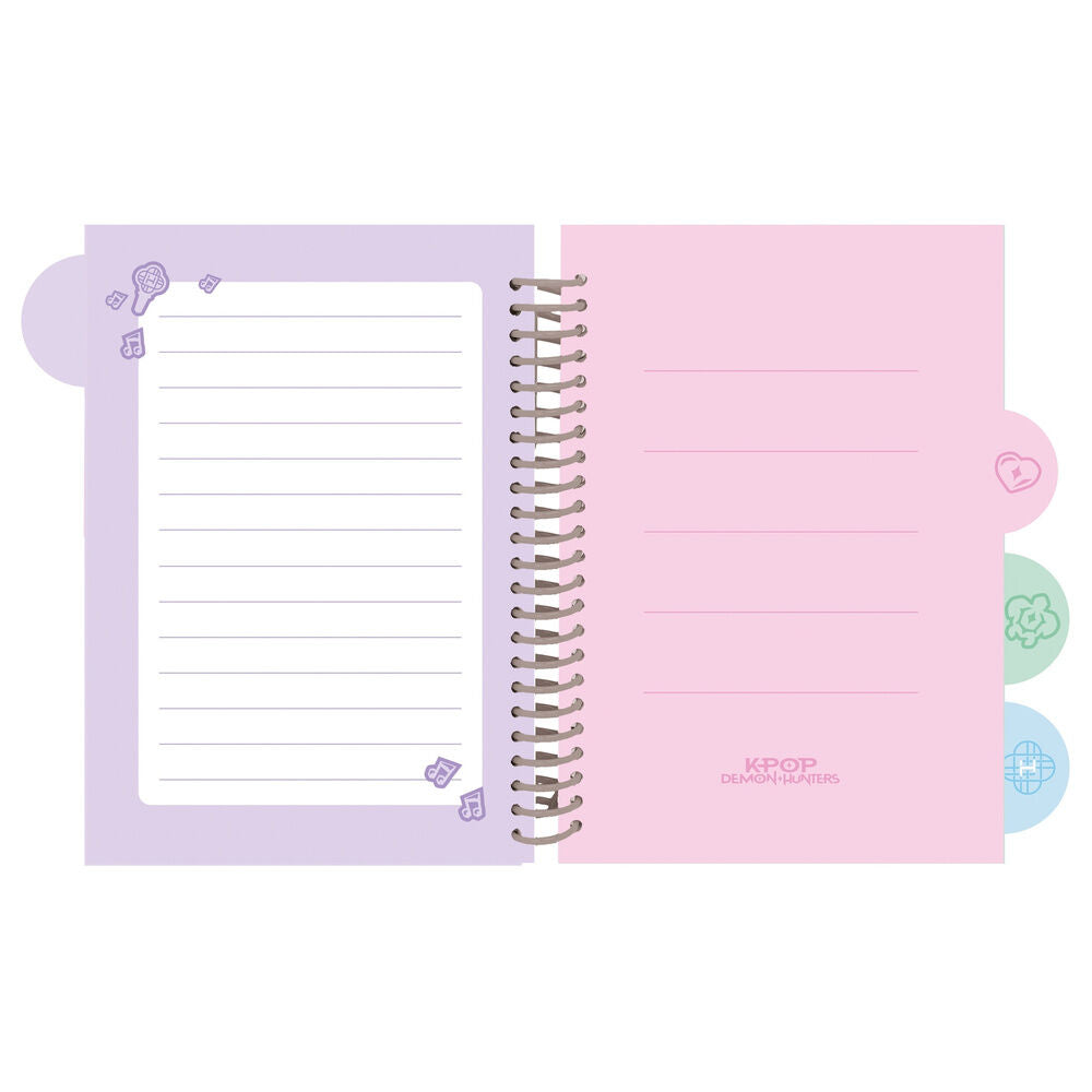 Cuaderno A5 SAFTA Kpop Demon Hunters con diseño chibi lila - 3