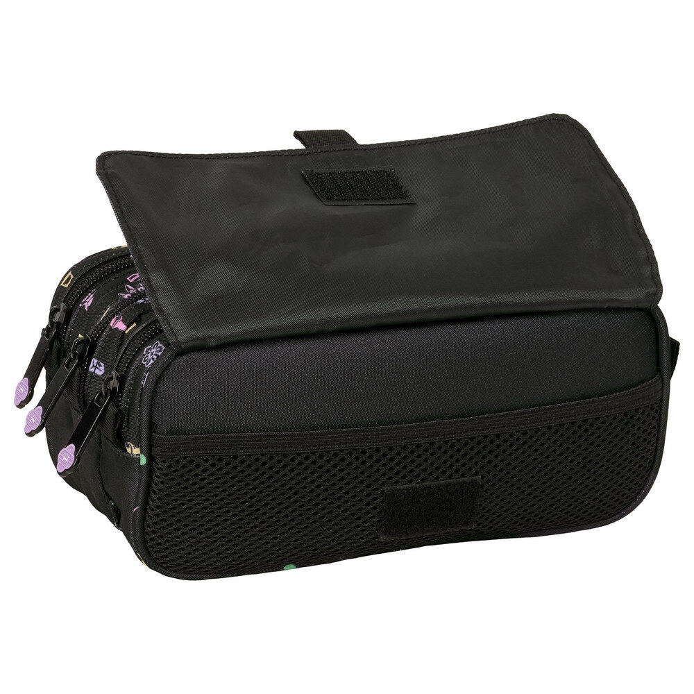 Portatodo triple negro SAFTA de Kpop Demon Hunters con tres compartimentos - 4