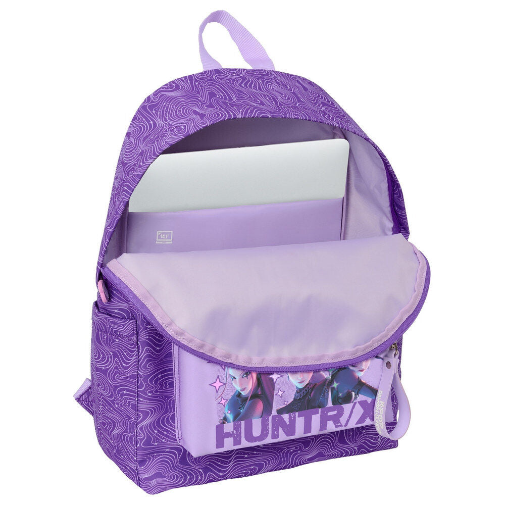Mochila morada SAFTA Kpop Demon Hunters con diseño de Huntrix - 4