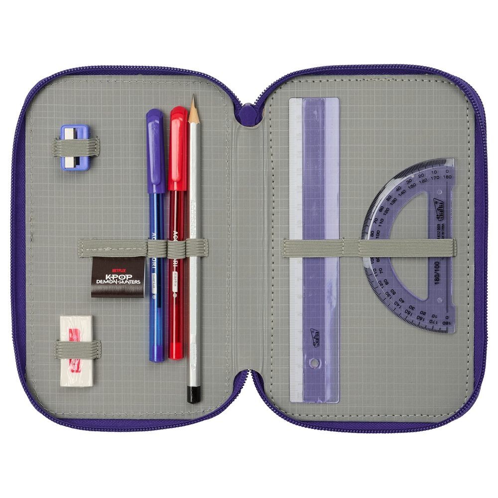 Plumier triple morado HUNTR/X de KPop Demon Hunters con 37 piezas - 4