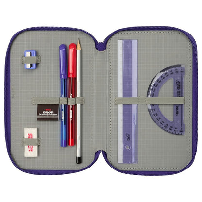 Plumier triple morado HUNTR/X de KPop Demon Hunters con 37 piezas - 4