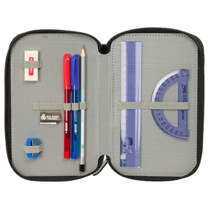 Plumier triple Real Madrid SAFTA verde con tres compartimentos - 4