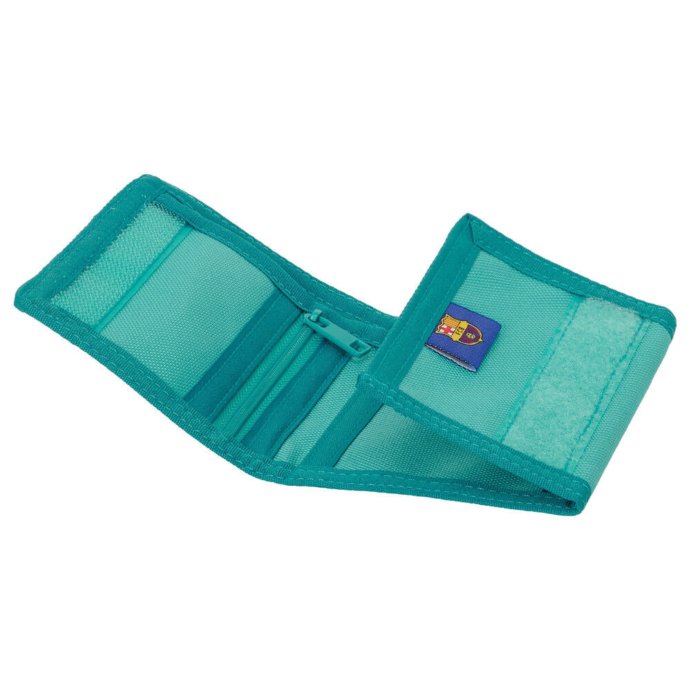 Cartera F.C. Barcelona SAFTA turquesa con escudo y cierre de velcro - 3