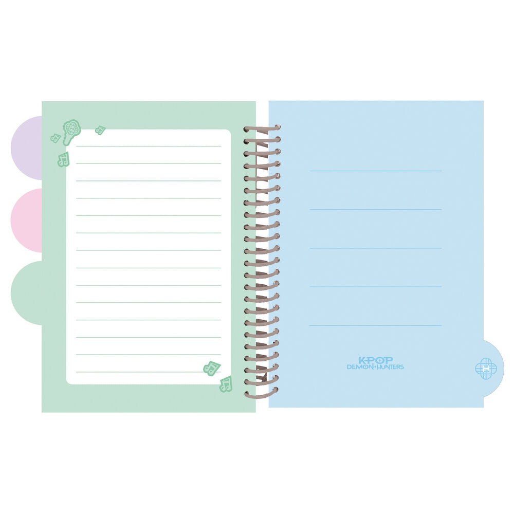 Cuaderno A5 SAFTA Kpop Demon Hunters con diseño chibi lila - 4