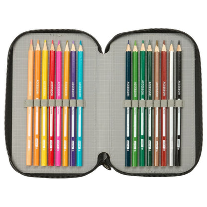 Plumier triple Real Madrid SAFTA verde con tres compartimentos - 5