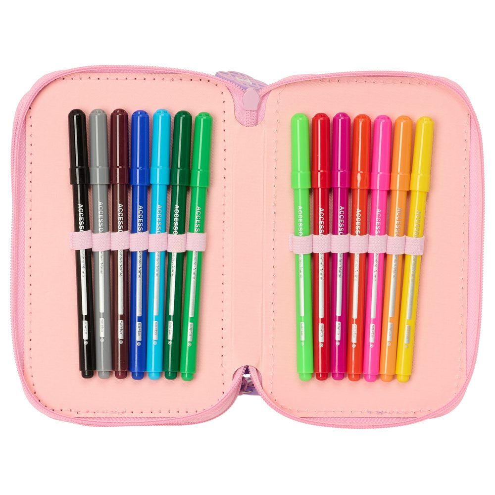Plumier triple SAFTA Kpop Demon Hunters Chibi rosa y lila - 6