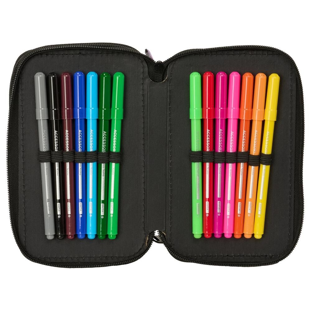 Plumier triple negro SAFTA Kpop Demon Hunters con tres compartimentos - 6