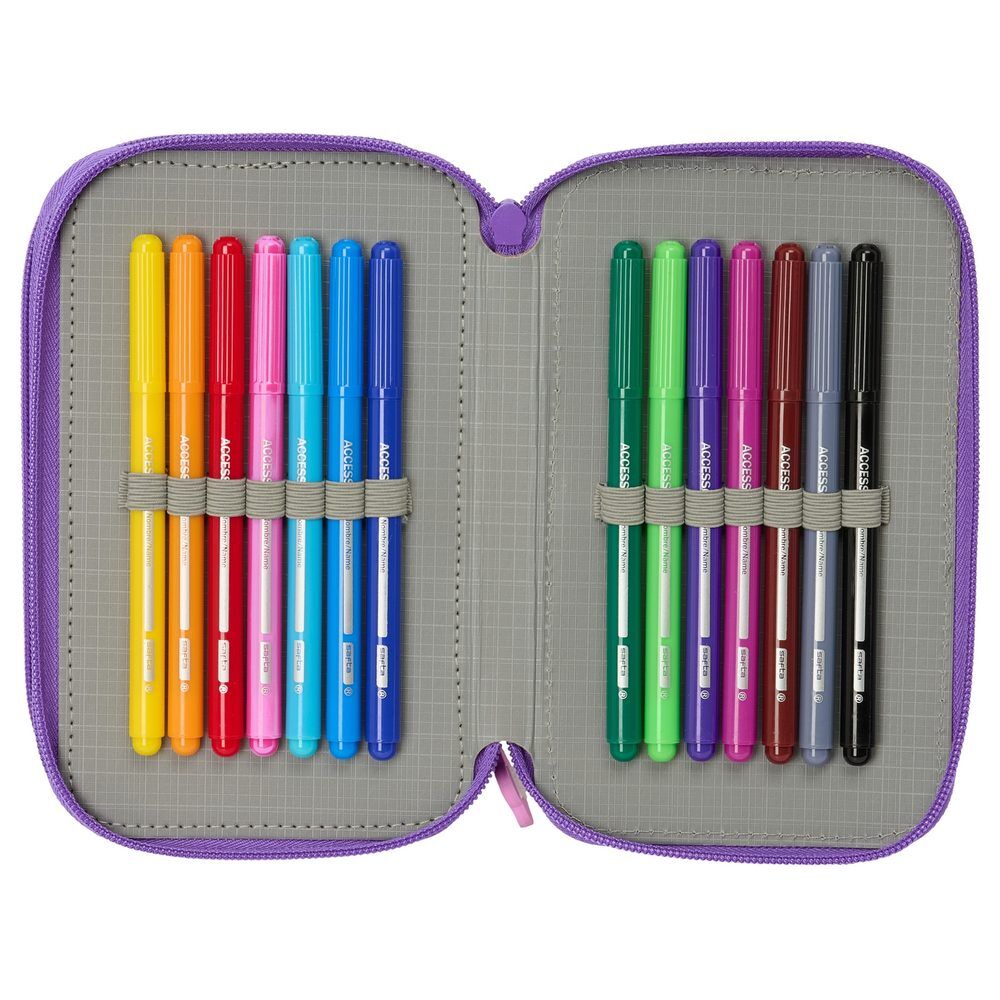 Plumier triple morado SAFTA de Kpop Demon Hunters con diseño HUNTRIX - 6
