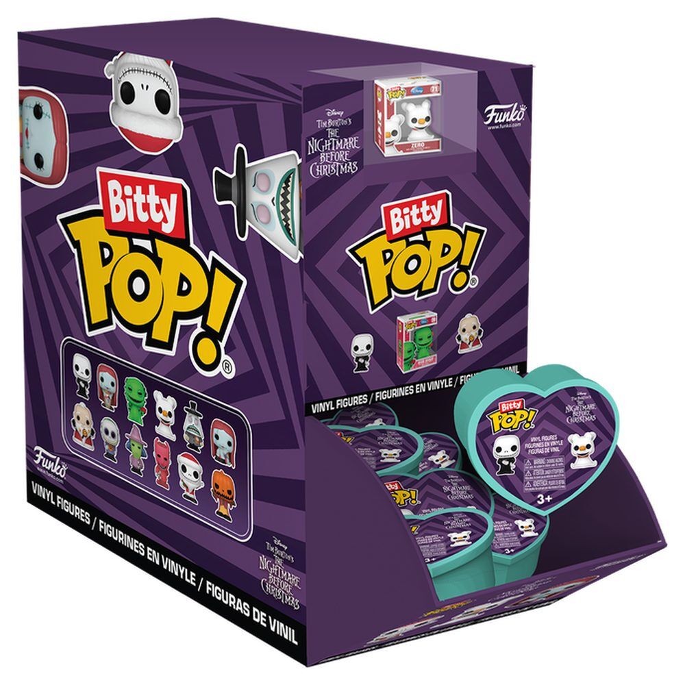 Figura Funko Bitty POP! Mystery de Pesadilla antes de Navidad en envase con forma de corazón