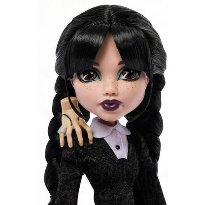 Muñeca Miércoles Addams Monster High con Thing y soporte - 3