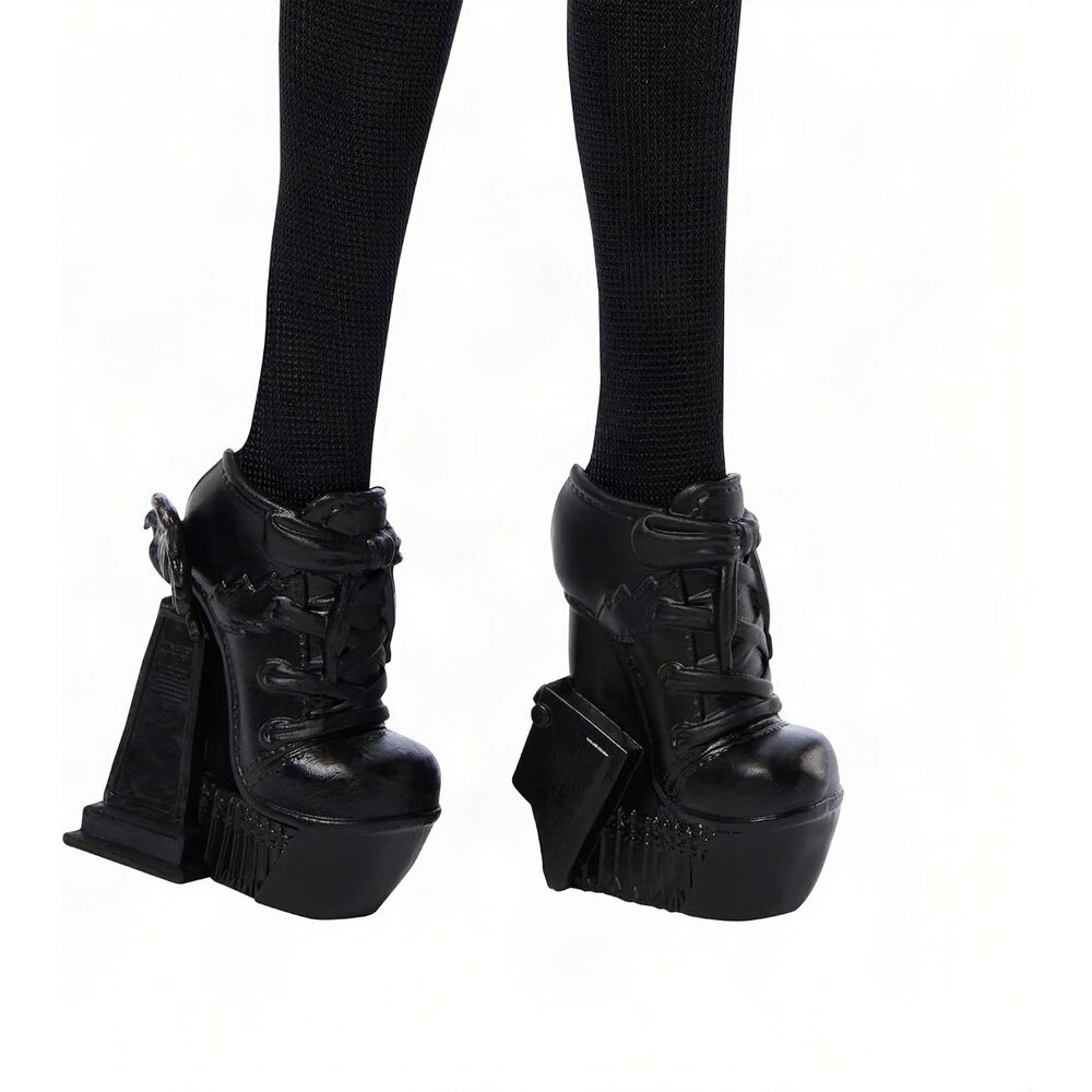 Muñeca Miércoles Addams Monster High con Thing y soporte - 4