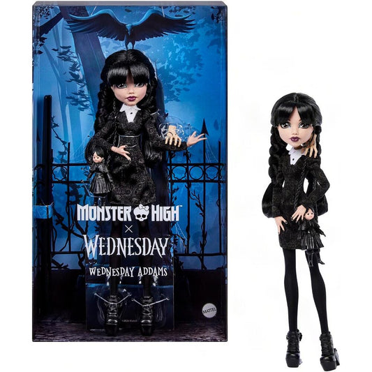 Muñeca Miércoles Addams Monster High con Thing y soporte - 2