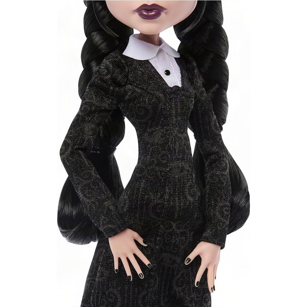 Muñeca Miércoles Addams Monster High con Thing y soporte - 5