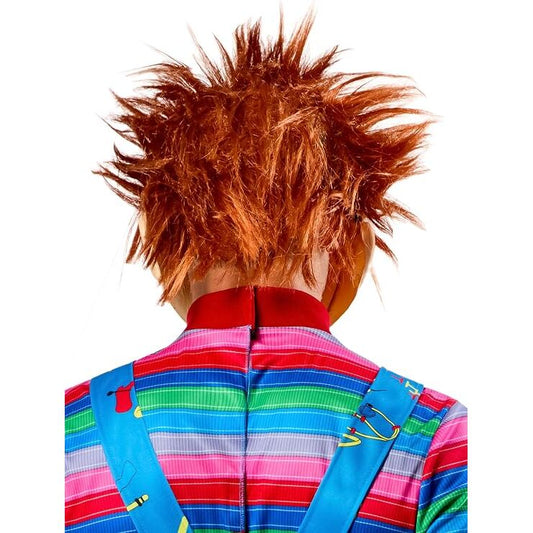 Máscara 3/4 de vinilo de Chucky con cicatrices y cabello rojizo - 4