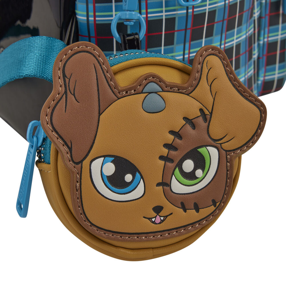 Mochila Loungefly de Frankie Monster High con estampado de cuadros azul - 5